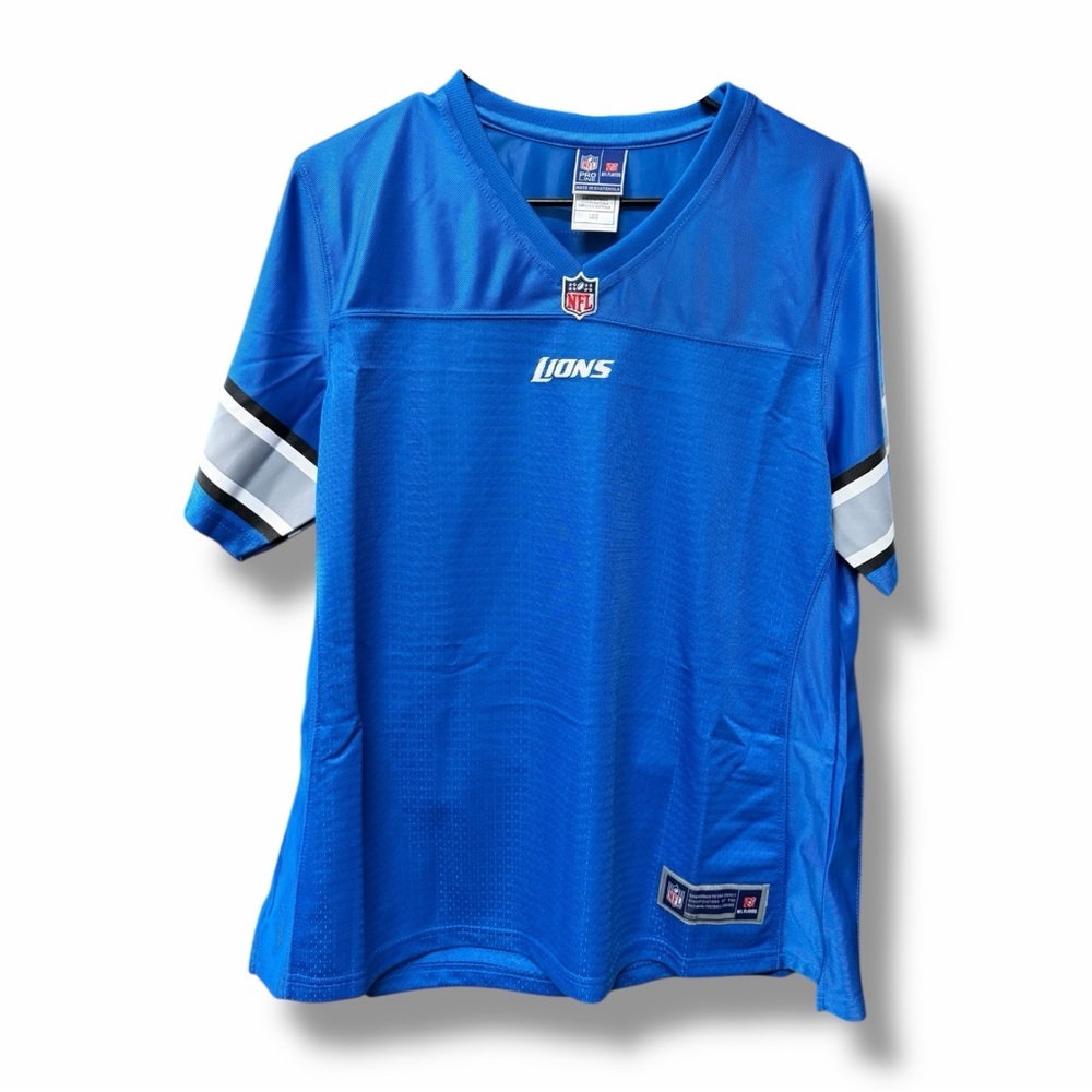 NFL Pro-Line Large Blue & Silver Blank Detroit Lions Jersey $80 MSRP - NWT